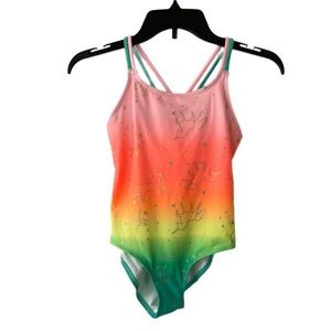 NWT Cat & Jack 1 Piece Multi Color Unicorn Swimsuit Size 7/8 Plus